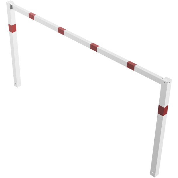 Stationary access barriers | welded | with top bar | hot-dip galvanized and white coatedwith red reflecting stripes | total width: 2500 mm